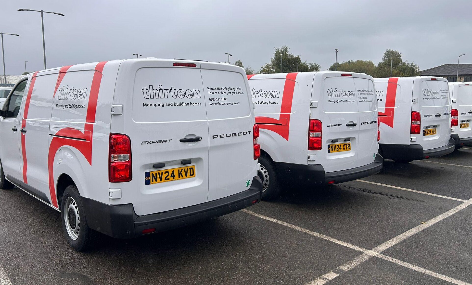 Fleet Livery vehicles in line
